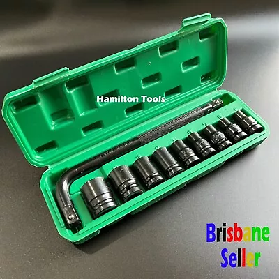 IMPACT SOCKET SET 10pcs 1/2 Inch DRIVE METRIC Short EXTENSION BAR CR-MO 8-24mm • $18