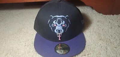 New Era 59fifty 7 3/8 Mishka Death Adders Bear Faux Snake Skin Brim Black/Purple • $60