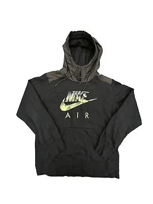 Men’s Nike Air Max Graphic Hoodie Size L Fleece Large Logo Swoosh Black • $19.99