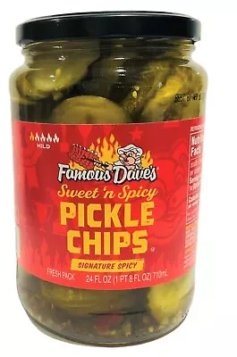 Famous Dave's Mild Sweet & Spicy Pickle Chips 24 Oz Daves • £6.30