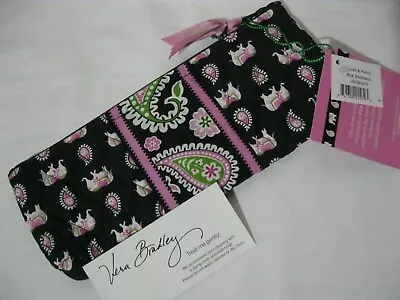 Vera Bradley PINK ELEPHANTS Brush & Pencil COSMETIC Jewelry MAKEUP For Purse NWT • $39.95