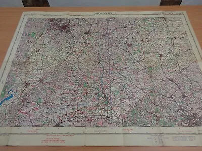 WW2 (1944) RAF Map  MIDLANDS  (BIRMINGHAM NORTHAMPTON BEDFORD COVENTRY Etc) • £19.99