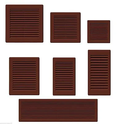Air Vent Grille Brown Plastic Wall Ducting Ventilation Cover Various Sizes • £5.20