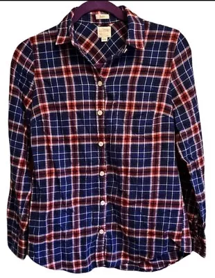 J.Crew Women’s Flannel Shirt Boy Fit Blue Plaid XXS • $12