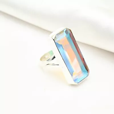 Rainbow Mystic Topaz Gemstone Handmade 925 Sterling Silver Amazing Jewelry Ring • $17.90