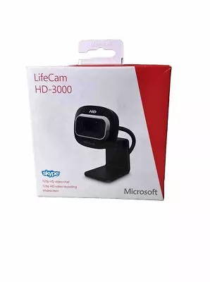 Skype Microsoft LifeCam HD-3000 Web Cam New Open Box • $17.99