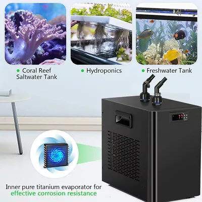 Aquarium Chiller 42gal 1/10 HP Water Cooler Fish Tank Chiller Quiet Compressor • $223.99