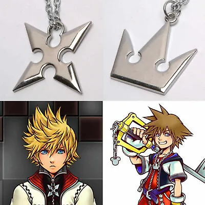 Kingdom Hearts Sora's Crown & Roxas's Cross Necklaces Cosplay Costume Accessory  • $6.99