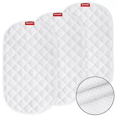 Changing Pad Liner Bassinet Liner Waterproof Bamboo Terry Quilted 3 Pack White • $20.99
