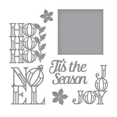 £19.99 • Buy Spellbinders Christmas Word Blocks Holly Noel Joy Die Set Christmas Card Making