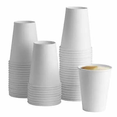 7oz Vending Cups Disposable White Paper Cups For Hot And Cold Drinks Party Cups • £5.99
