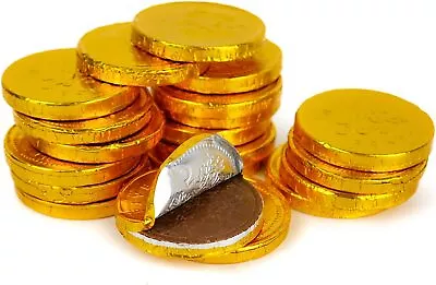 1-260 Large Milk Chocolate GOLD MONEY COINS Kids Easter Eid Party Treasure Chest • £3.25