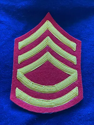 WW2 USMC Gunnery Sergeant Gold Braid On Cut Edge Red Wool Dress Blues • $19.95