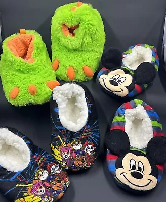 Lot Of Toddler Size 6/7 Slippers Unisex Cozy. Paw Patrol Mickey Monster Feet • $15.99