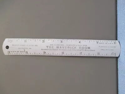 Vintage Metal  The Maverick Room  6-Inch Ruler From Arlington VA • $3.95