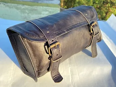 Handlebar Tool Bag Leather Motorcycle Front Fork Saddle Storage Pouch Luggage US • $34.91