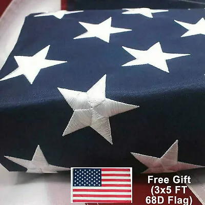 3x5ft US American Flag Heavy Duty Embroidered Stars Sewn Stripes Grommets Oxford • $9.99