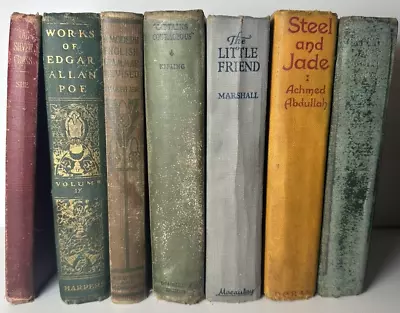 Lot 7-Antique Books  Robert Louis Stevenson Rudyard Kipling Poe Abdullah • $10.49