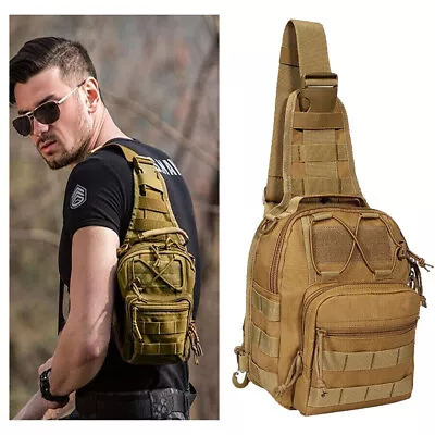 Concealed Carry Pistol Gun Bag Tactical Sling Bag Molle Shoulder Chest Backpack • $17.99