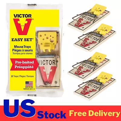 Victor Metal Pedal Mouse Trap Disposable Reusable Mouse Traps 4 PACK. • $8.91