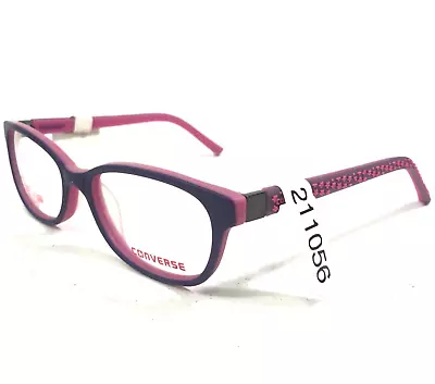 Converse Kids Eyeglasses Frames K022 PURPLE Pink Rubberized Cat Eye 49-15-120 • $24.98