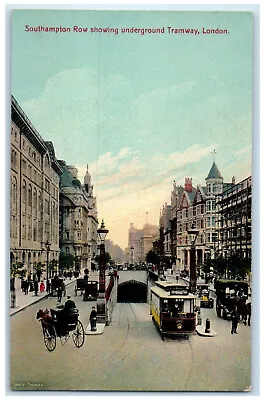 C1910 Southampton Row Showing Underground Trolley Car London Unposted Postcard • $14.98