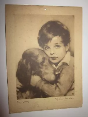 1942 Vintage “Sympathy” J. Knowles Hare Calendar Unused Boy & Dog Johnstown NY • $15