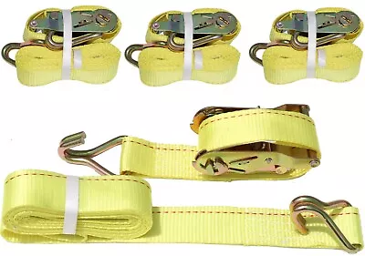(4 PACK) 2  X 16' DKG Double J Hook Strap With Ratchet Tie Down • $34.99