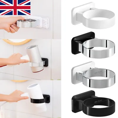 Wall-Mounted Hair Dryer Hairdryer Storage Rack Bathroom Shelf Storage Holder UK • £5.64