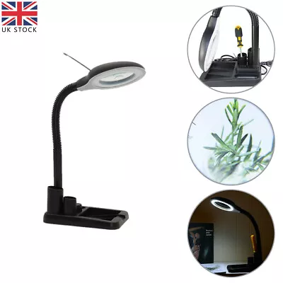 5x/10x Magnifier Magnifying Glass Light Desk Lamp With 40 LED Lights Salon Nail • £14.18