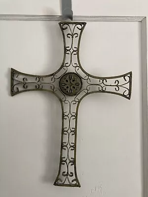 Metal Wall Cross Ornate Religious Easter Home Or Garden Decor 14x19 Tuscan • $24.99