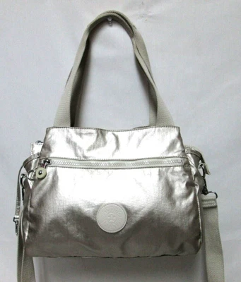 £29.58 • Buy Kipling Gold Coated Canvas Satchel Shoulder Tote Bag Purse Zip Adjustable Zip