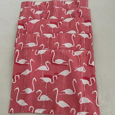 Vtg Vera Neumann (Ladybug Signature) Pink & White Flamingo Placemats Set Of 5 • $32.50