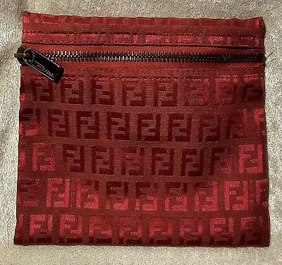 Genuine FENDI Zucca Zucchino Red Canvas Pouch Vintage Excellent Condition NrMnt  • $215