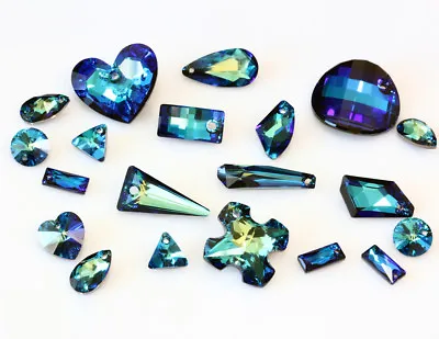 Superior PRIMERO Crystal Bermuda Blue Color Pendants * Many Shapes & Sizes • $4.76
