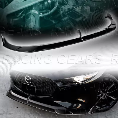 Painted Black Front Bumper Lip Spoiler Splitter For 19-24 Mazda 3 Hatchback 5dr • $99.95