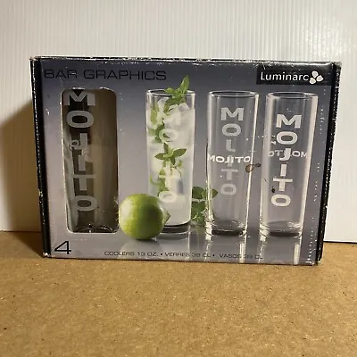 Luminarc Bar Graphics Mojito Glass Set Of 4 - 13oz • $22.95