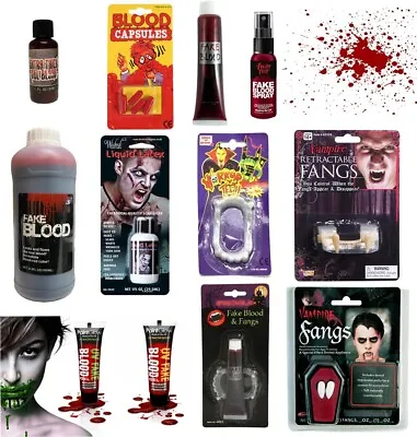 Halloween Fancy Dress Theatrical Makeup Special FX Fake Blood Fangs Liquid Latex • £2.25