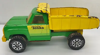 Vintage 1970’s TONKA # 13190 Green & Yellow Pressed Steel Dump Truck (READ) • $15