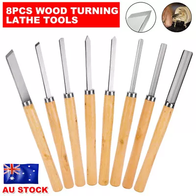 8pc Heavy Duty HSS Wood Lathe Chisel Set Turning Tool Wood Carving Gouge Durable • $30.25