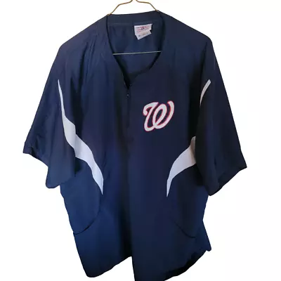 VINTAGE Washington Nationals Windbreaker Cage Jacket Adult 2XL MLB Teamwork • $32.67