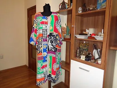 £48 • Buy Ruby Made In Switzerland Viscose Button Front Multicolor Printed Tunic Dress-48