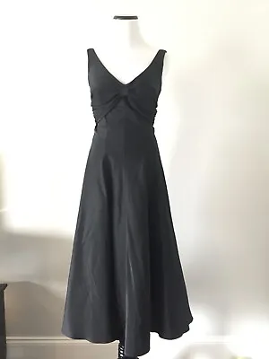 Nicole Miller Collection Black Midi Formal Dress Exaggerated Bow Back 0 XS • $89