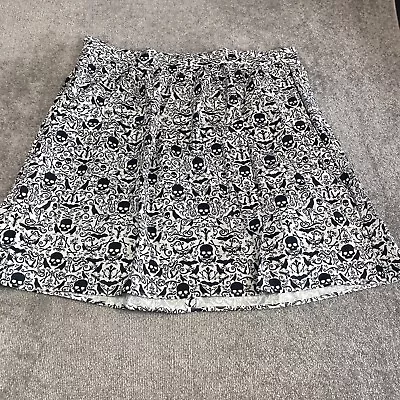 Retrolicious Swing Skirt Womens Plus 2X Black Skull Print Knee Length Pockets • $29.95