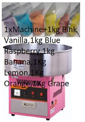 Candy Floss Making Machine Cotton Candy Maker Commercial 500 Stick +6Kg Sugar • £329.95