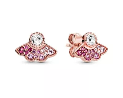 $69.25 • Buy Authentic PANDORA Pink Fan Stud Earrings 288194C01