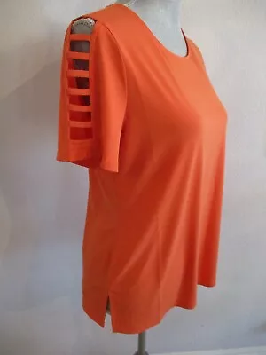 Nwt Michael Kors Small Orange (zinnia) Blouse W/cut Out Short Sleeves • $24.99