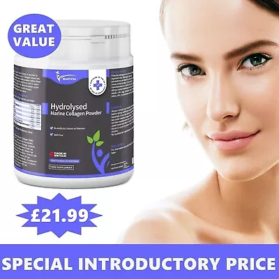 Hydrolysed Marine Collagen Powder With Hyaluronic Acid & Essential Vitamins 300g • £21.99