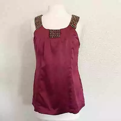 ECI New York Magenta Pink Beaded Blouse Size 10 • $21.89