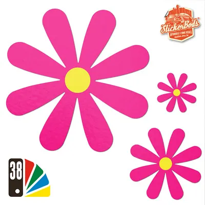 25 DAISY FLOWER STICKERS DECALS For Car | Wall | Home - 38 Colours (S9) • £4.95